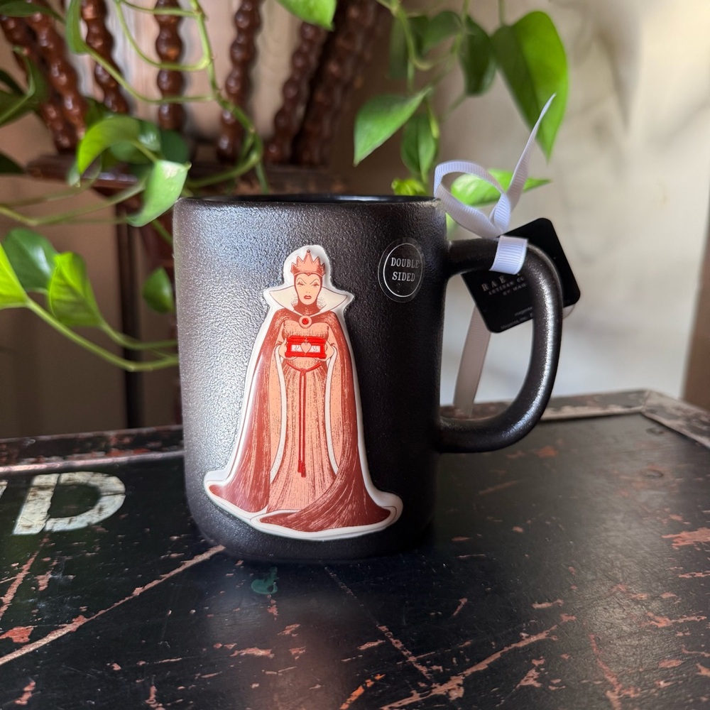 Rae Dunn Rock Finish Black Mug with Evil Queen Design
